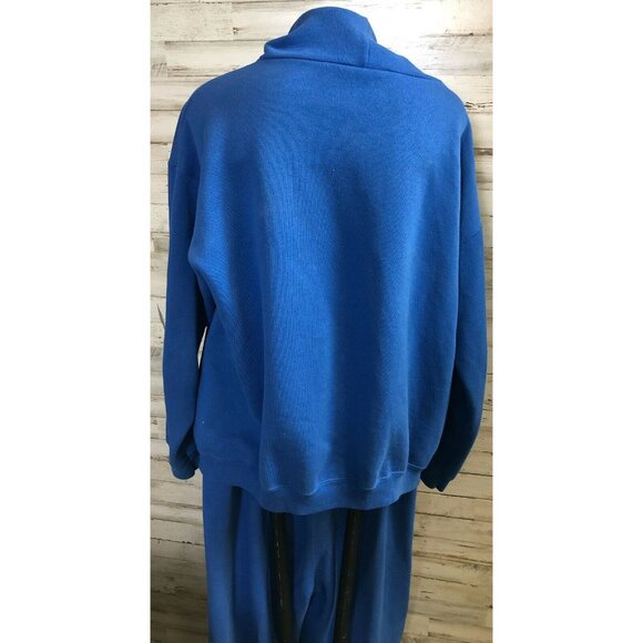 Vintage Maximum Sweats By Tutlex Blue Hoodie & Sweatpants Set Men’s Sz. L Cotton - Picture 5 of 8